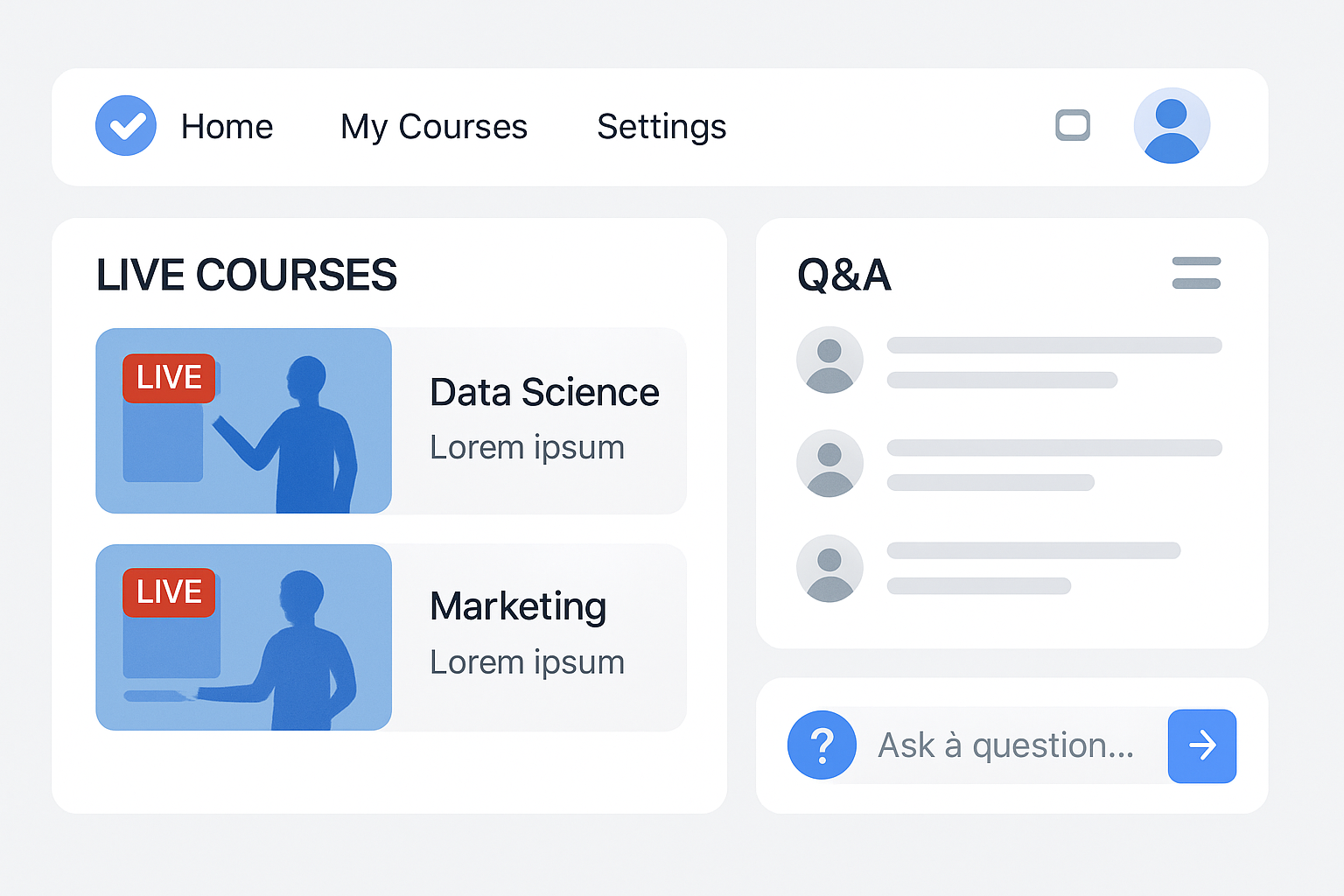 在线学习平台界面展示